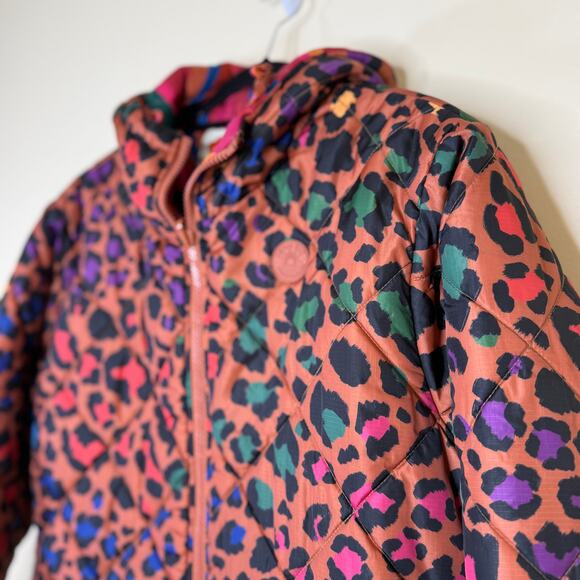 Farm Rio Reversible Hooded Puffer Jacket Women’s Medium Mushroom Full Zip $325 - Picture 7 of 8